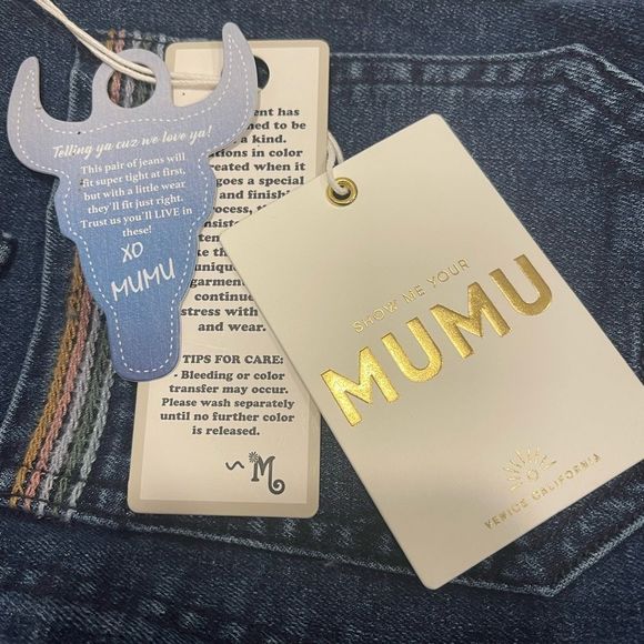 Show Me Your Mumu Farrah Trouser Flare Sunset Strip Bell Bottom Striped Jeans 29 - Picture 8 of 10